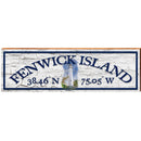 Fenwick Island Lighthouse White Latitude Longitude | Wall Art Print on Real Wood