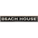Beach House Black Sign | Wall Art Print on Real Wood