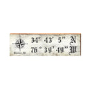 Beaufort, NC Compass Latitude Longitude | Real Wood Art Print