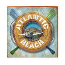 Atlantic Beach Sea Turtle Life Ring | Real Wood Art Print