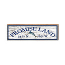 Promise Land Marlin White Shabby Latitude Longitude | Real Wood Art Print