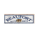 Beaufort Horses White Latitude Longitude | Real Wood Art Print