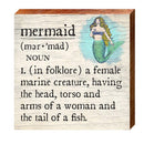 Mermaid Definition Sign | Wall Art Print on Real Wood