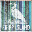 Fripp Island, South Carolina Heron Wooden Sign | Wall Art Print on Real Wood