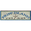 Fripp Island Starfish White Latitude Longitude | Wall Art Print on Real Wood