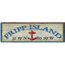 Fripp Island Anchor White Latitude Longitude | Wall Art Print on Real Wood