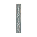 Bienvenue Blue Sign | Wall Art Print on Real Wood