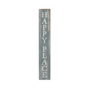 Happy Place Blue Sign | Wall Art Print on Real Wood