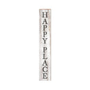 Happy Place White Sign | Wall Art Print on Real Wood