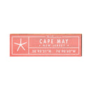 Cape May, New Jersey Wooden Welcome Sign w/ Starfish | Wall Art Print on Real Wood