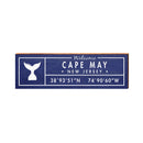 Cape May, New Jersey Wooden Welcome Sign w/ Whale Tail | Wall Art Print on Real Wood