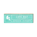 Cape May, New Jersey Wooden Welcome Sign w/ Mermaid | Wall Art Print on Real Wood