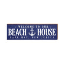 Cape May, New Jersey Beach House Wooden Sign | Wall Art Print on Real Wood