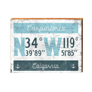 Carpinteria, California Anchor Coordinates Wooden Sign | Wall Art Print on Real Wood