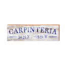 Carpinteria, California Navy & White Wooden Sign | Wall Art Print on Real Wood