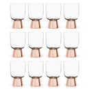 SET OF 12: Raye Copper Footed Cocktail Tumblers in Gift Box