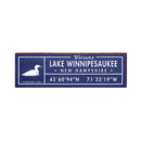 Lake Winnipesaukee, New Hampshire Duck Wooden Welcome Sign | Wall Art Print on Real Wood