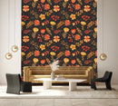 Fashionable Orange Flowers Wallpaper Select