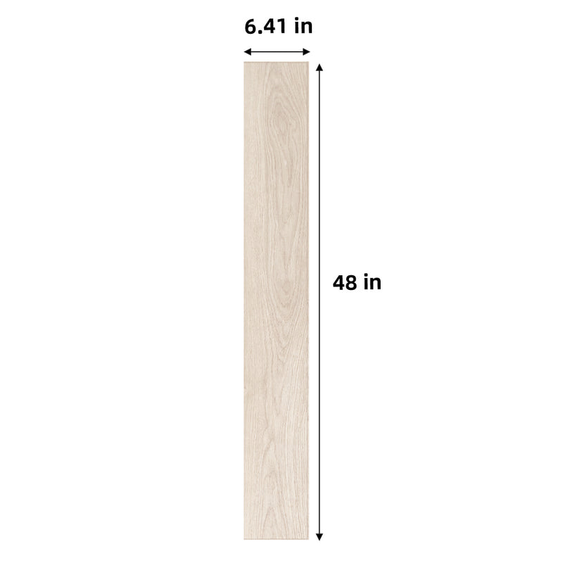 Navigation Platinum White Oak 6.41"x47.63" Uniclic Waterproof Laminate Wood Flooring - Dekorman Collection laminate measuring view