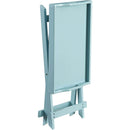 Folding TV Tray Bedside Table in Light Blue Teal Turquoise Seafoam Wood Finish