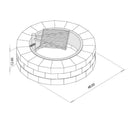 48-in Outdoor Round Concrete Block Stone Fire Pit Kit with Cooking Grill Grate