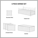 6-Piece Farmhouse Seafoam Green Daybed Cover Bedding Set with Scalloped Edges