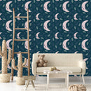 Pink Floral Moon Wallpaper
