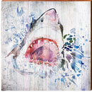 Watercolor Great White Shark | Wall Art Print on Real Wood