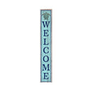 Welcome Sea Turtle Blue | Wall Art Print on Real Wood