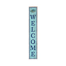 Welcome Blue Crab Blue | Wall Art Print on Real Wood