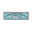Tarpon Springs Fish Blue Latitude Longitude | Wall Art Print on Real Wood