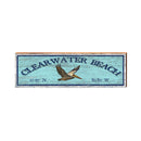 Clearwater Beach, Florida Pelican Wooden Sign | Wall Art Print on Real Wood