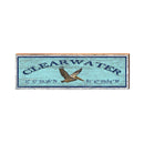 Clearwater Pelican Blue Latitude Longitude | Wall Art Print on Real Wood