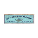 Palm Harbor Blue Crab Blue Latitude Longitude | Wall Art Print on Real Wood