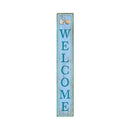 Welcome Triple Shells Rope Blue | Wall Art Print on Real Wood