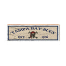 Tampa Bay Bucs Skull & Crossbones Peach | Wall Art Print on Real Wood