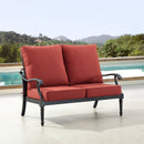 Black Aluminum Deep Seating Loveseat with Cushions