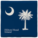 Hilton Head Island, South Carolina Flag Coaster Set of (4) | Absorbent Ridged Ceramic with Cork Backing