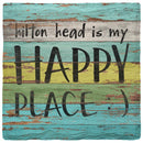 Hilton Head is My Happy Place Blue/Yellow Coaster Set