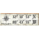 Shelter Cove Marina Compass White Latitude Longitude   | Wall Art Print on Real Wood