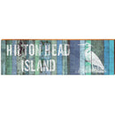 Hilton Head Island Heron Blue Boards   | Wall Art Print on Real Wood