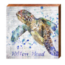 Hilton Head Watercolor Sea Turtle   | Wall Art Print on Real Wood