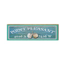 Point Pleasant, New Jersey Seashells Wooden Sign | Wall Art Print on Real Wood