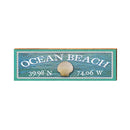 Ocean Beach, New Jersey Seashell Wooden Sign | Wall Art Print on Real Wood