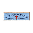 Toms River, New Jersey Anchor Wooden Sign | Wall Art Print on Real Wood