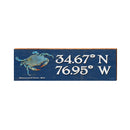 Emerald Isle Blue Crab Navy Latitude Longitude | Real Wood Art Print