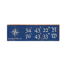 Morehead City White Compass Navy Latitude Longitude | Real Wood Art Print