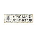 Beaufort Compass White Latitude Longitude | Real Wood Art Print