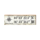 Morehead City Compass White Latitude Longitude | Real Wood Art Print