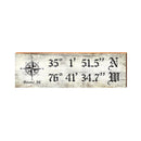 Oriental Compass White Latitude Longitude | Real Wood Art Print